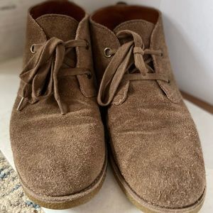 Lucky Brand Emillia Brown Suede Chukka Booties Womens 9.5 Ankle Boots Lace Up